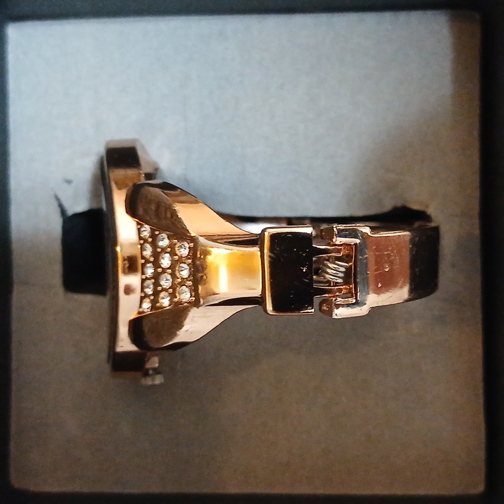 EUC Voux Rose Gold Watch with Crystal Accents. Clasp Closure. With Original Box. - Picture 3 of 5